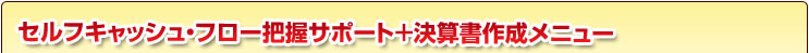 セルフキャッシュ・フロー把握サポート＋決算書作成メニュー